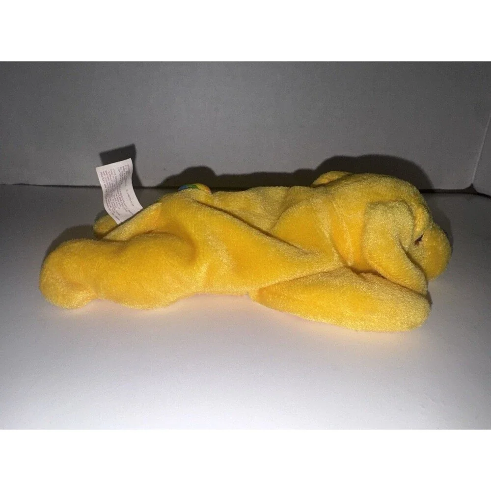 Vintage 1998 Lisa Frank Caymus Yellow Puppy Dog Fantastic Beans Plush 8”